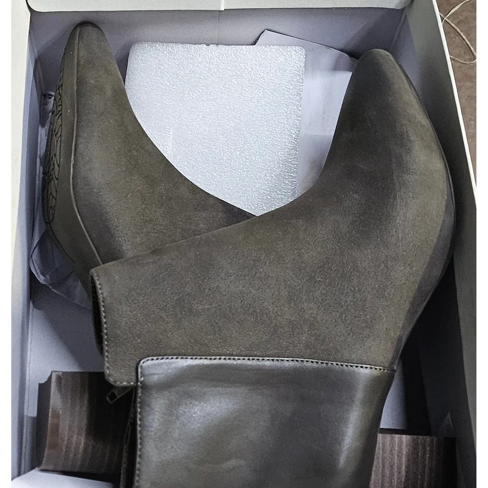 Rockport Chilmark 2 Part Leather Suede‎ Ankle Boots CH0211 Womens 8W Olive